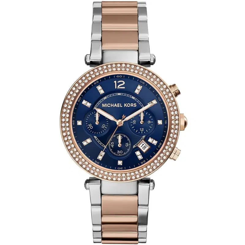 Michael Kors Parker MK6141 Women’s Rose Gold & Silver Stainless Steel Multi-Function Watch
