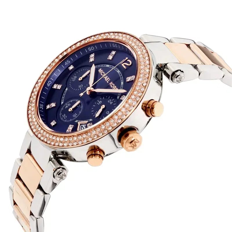 Michael Kors Parker MK6141 Women’s Rose Gold & Silver Stainless Steel Multi-Function Watch