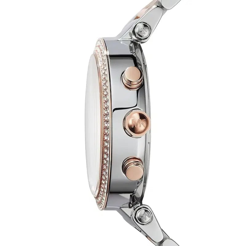 Michael Kors Parker MK6141 Women’s Rose Gold & Silver Stainless Steel Multi-Function Watch