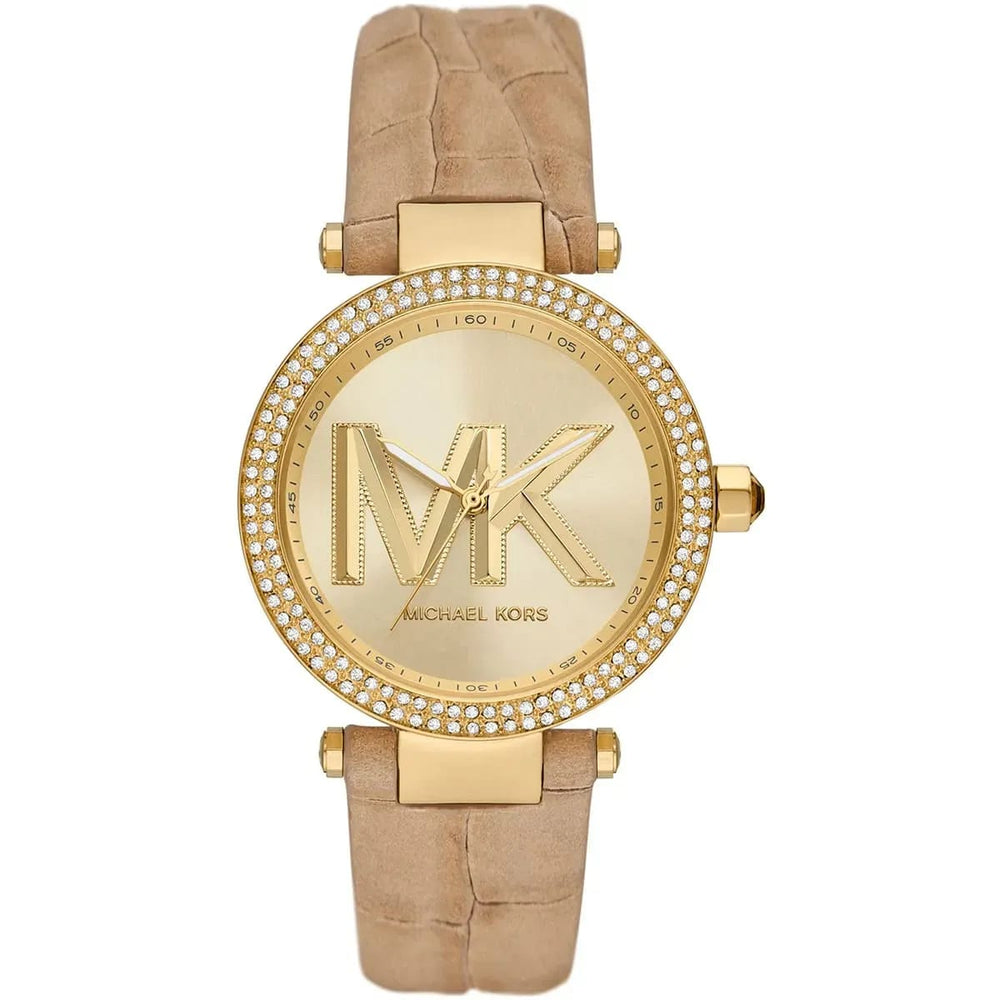 Michael Kors Parker MK4725 Women’s Gold Case Beige Leather Strap Analog Watch