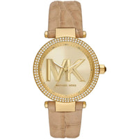 Michael Kors Parker MK4725 Women’s Gold Case Beige Leather Strap Analog Watch