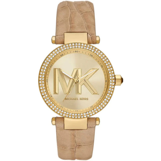 Michael Kors Parker MK4725 Women’s Gold Case Beige Leather Strap Analog Watch