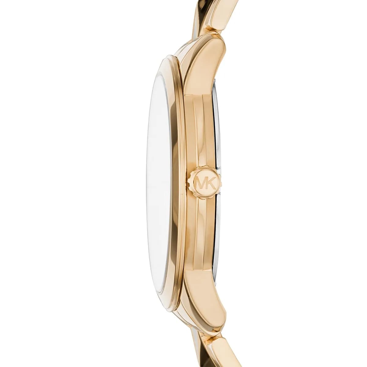 Michael Kors Runway MK6689 Women’s Gold Mother-of-Pearl Dial Pyramid-Link Bracelet Watch