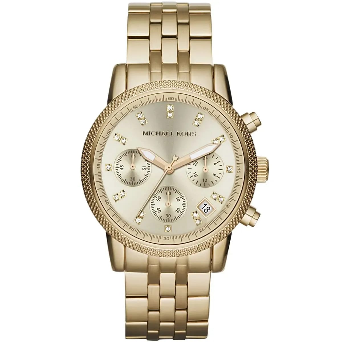 Michael Kors MK5676 Women’s Gold-Tone Crystal Ritz Chronograph Watch