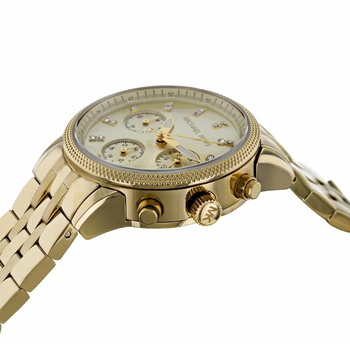 Michael Kors MK5676 Women’s Gold-Tone Crystal Ritz Chronograph Watch