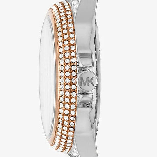 Michael Kors MK6843 Women’s Rose Gold & Silver Mini Camille Crystal Chain-Link Watch