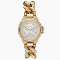 Michael Kors MK6842 Women’s Gold Mini Camille Crystal Chain-Link Watch