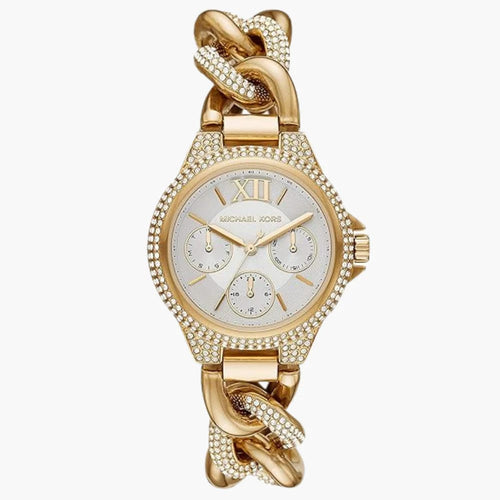 Michael Kors MK6842 Women’s Gold Mini Camille Crystal Chain-Link Watch