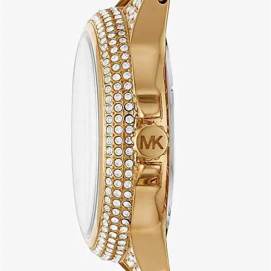 Michael Kors MK6842 Women’s Gold Mini Camille Crystal Chain-Link Watch