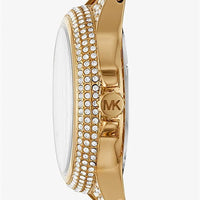 Michael Kors MK6842 Women’s Gold Mini Camille Crystal Chain-Link Watch