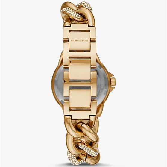 Michael Kors MK6842 Women’s Gold Mini Camille Crystal Chain-Link Watch