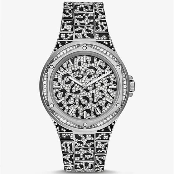 Michael Kors MK7408 Lennox Animal Women’s Silver Crystal Dial Watch