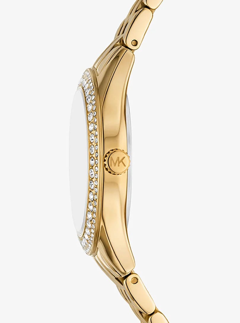 Michael Kors MK4870 Harlowe Women’s Gold Green Dial Crystal Watch