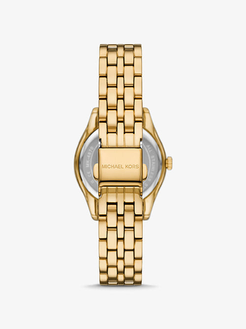 Michael Kors MK4870 Harlowe Women’s Gold Green Dial Crystal Watch