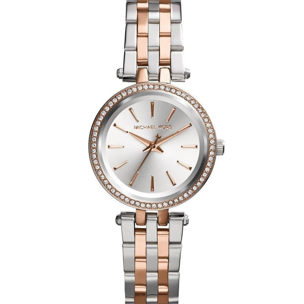 Michael Kors MK3298 Petite Darci Women’s Two-Tone Silver Rose Gold Crystal Watch