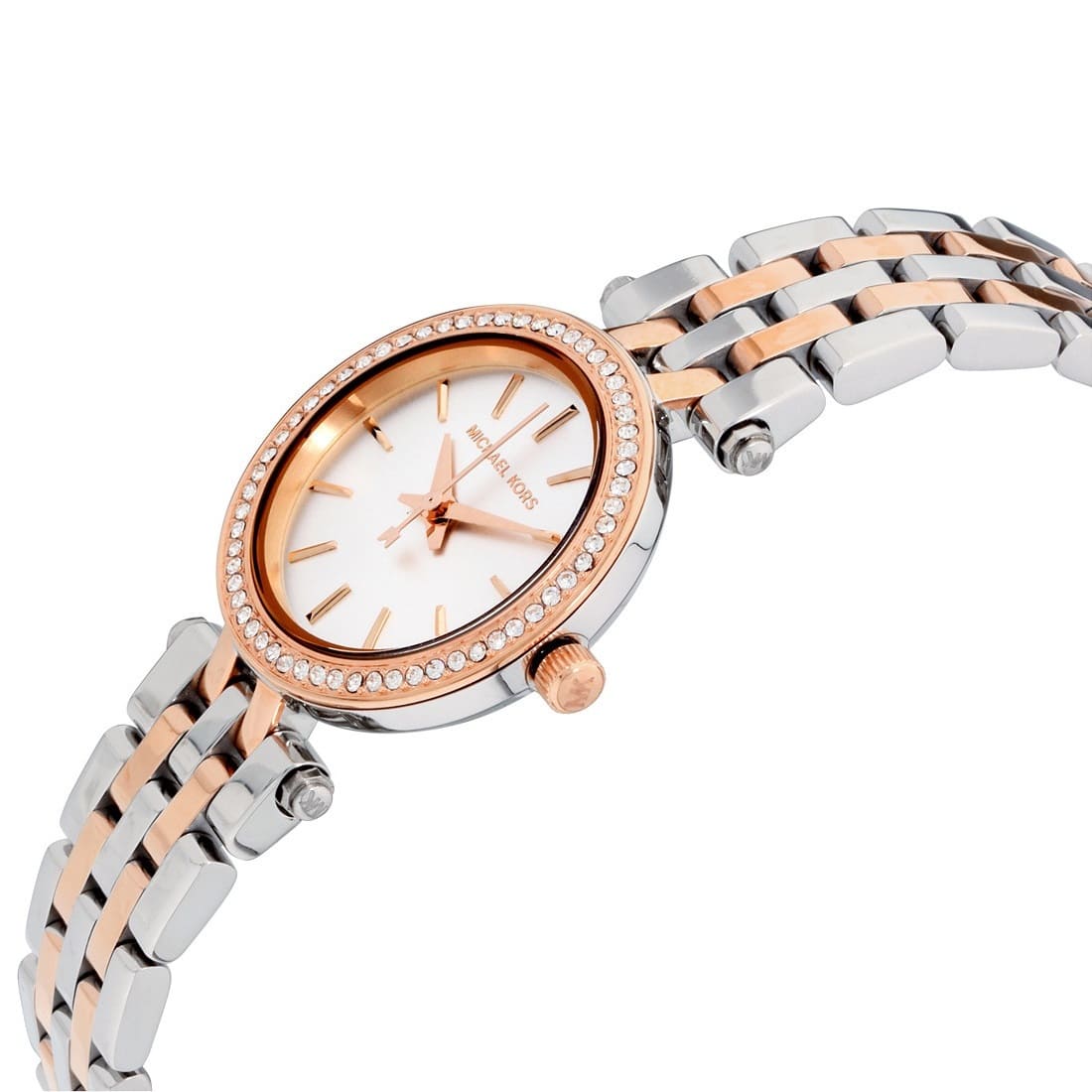 Michael Kors MK3298 Petite Darci Women’s Two-Tone Silver Rose Gold Crystal Watch