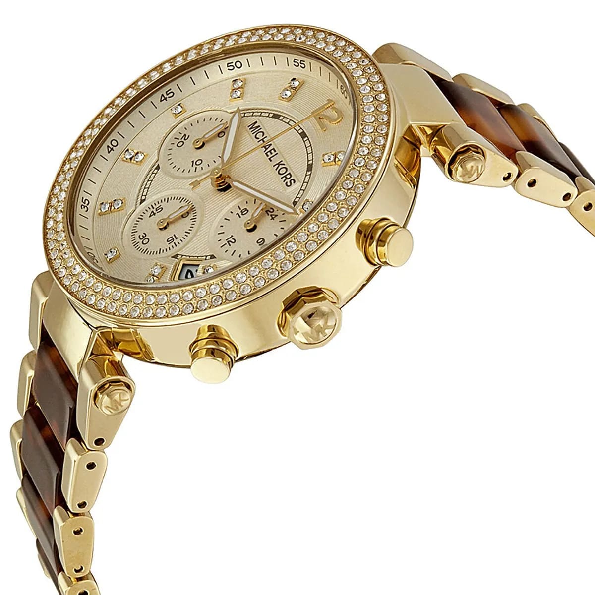 Michael Kors MK5688 Parker Women’s Gold Chronograph Tortoiseshell Crystal Watch