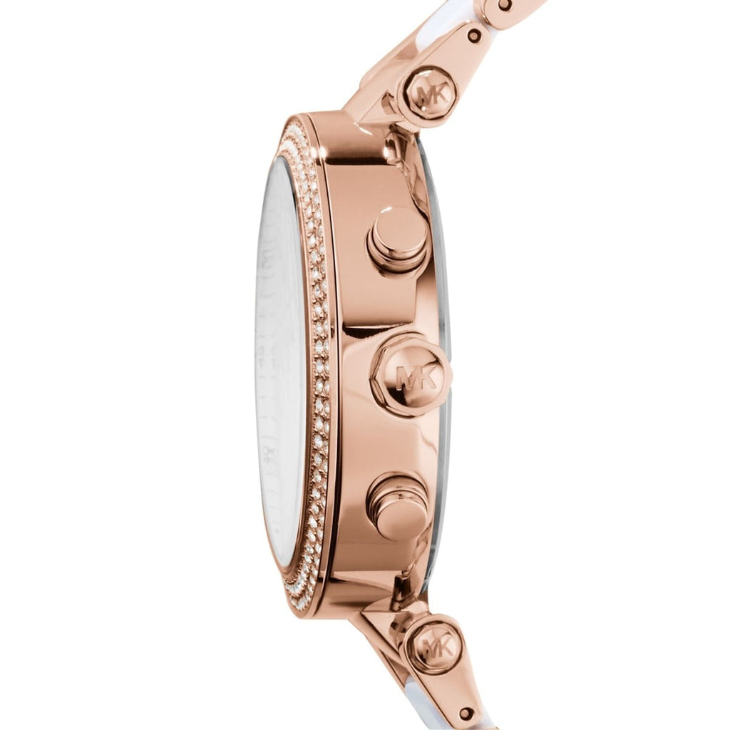 Michael Kors MK5774 Parker Women’s White Dial Rose Gold Chronograph Watch