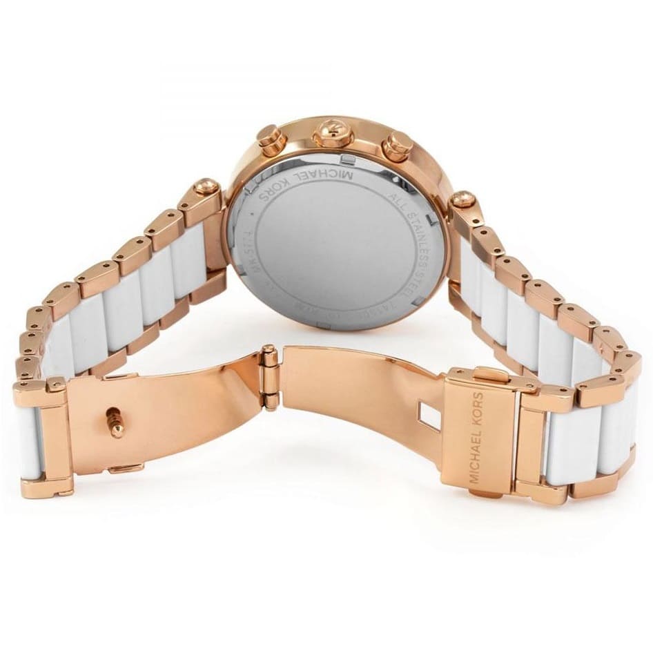 Michael Kors MK5774 Parker Women’s White Dial Rose Gold Chronograph Watch