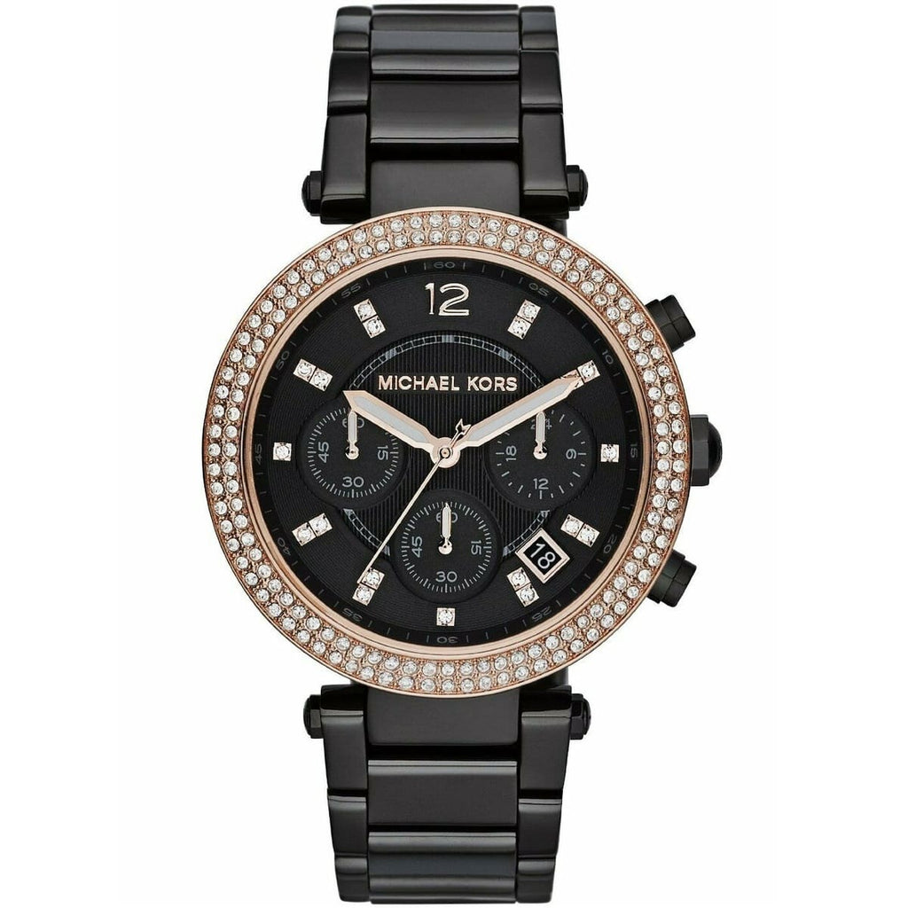 Michael Kors MK5885 Parker Women’s Black Dial Black Chronograph Watch