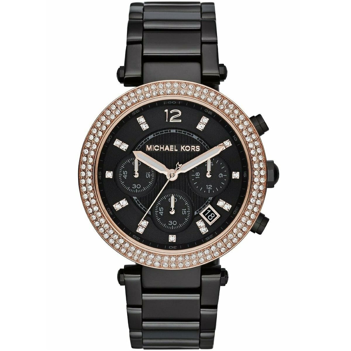 Michael Kors MK5885 Parker Women’s Black Dial Black Chronograph Watch