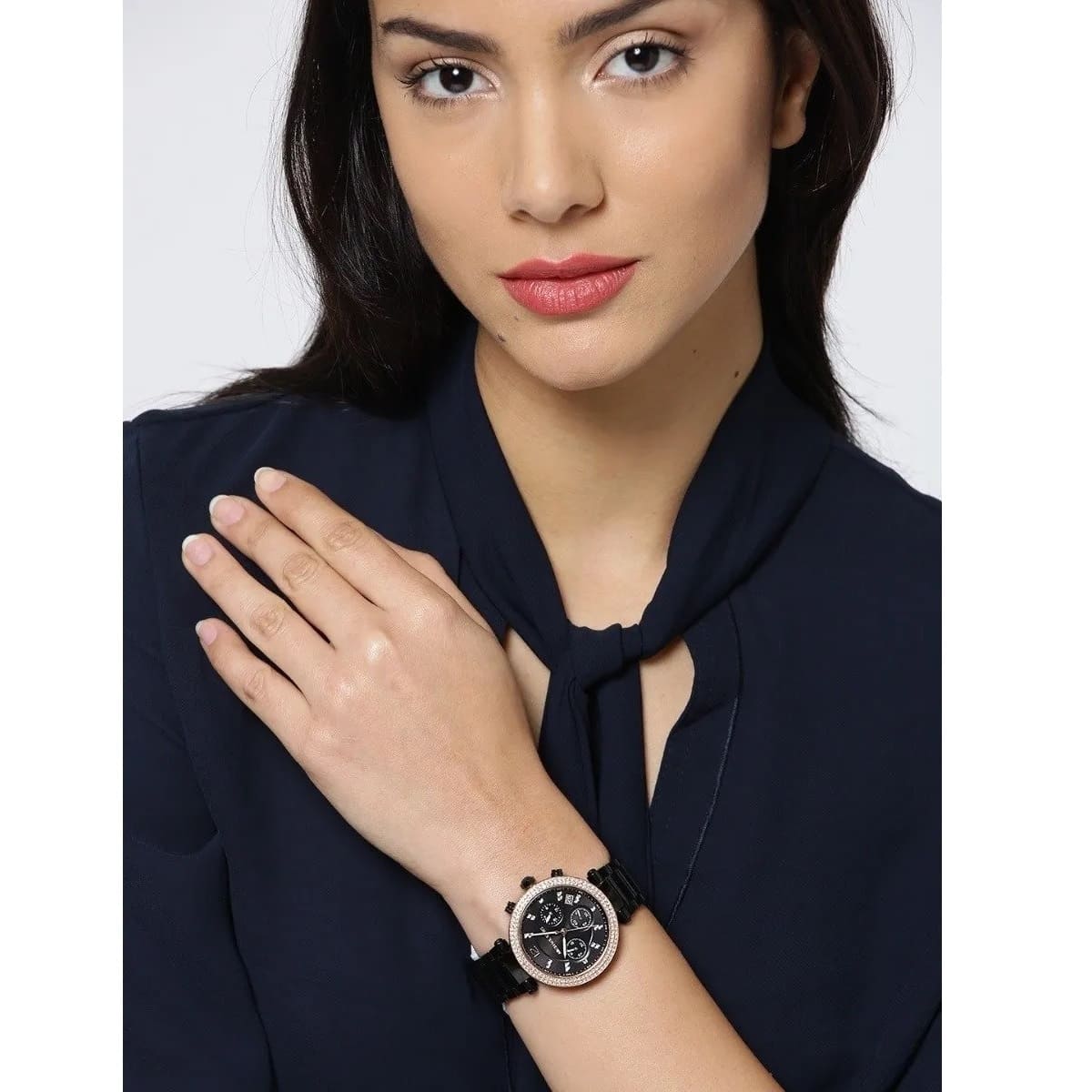 Michael Kors MK5885 Parker Women’s Black Dial Black Chronograph Watch