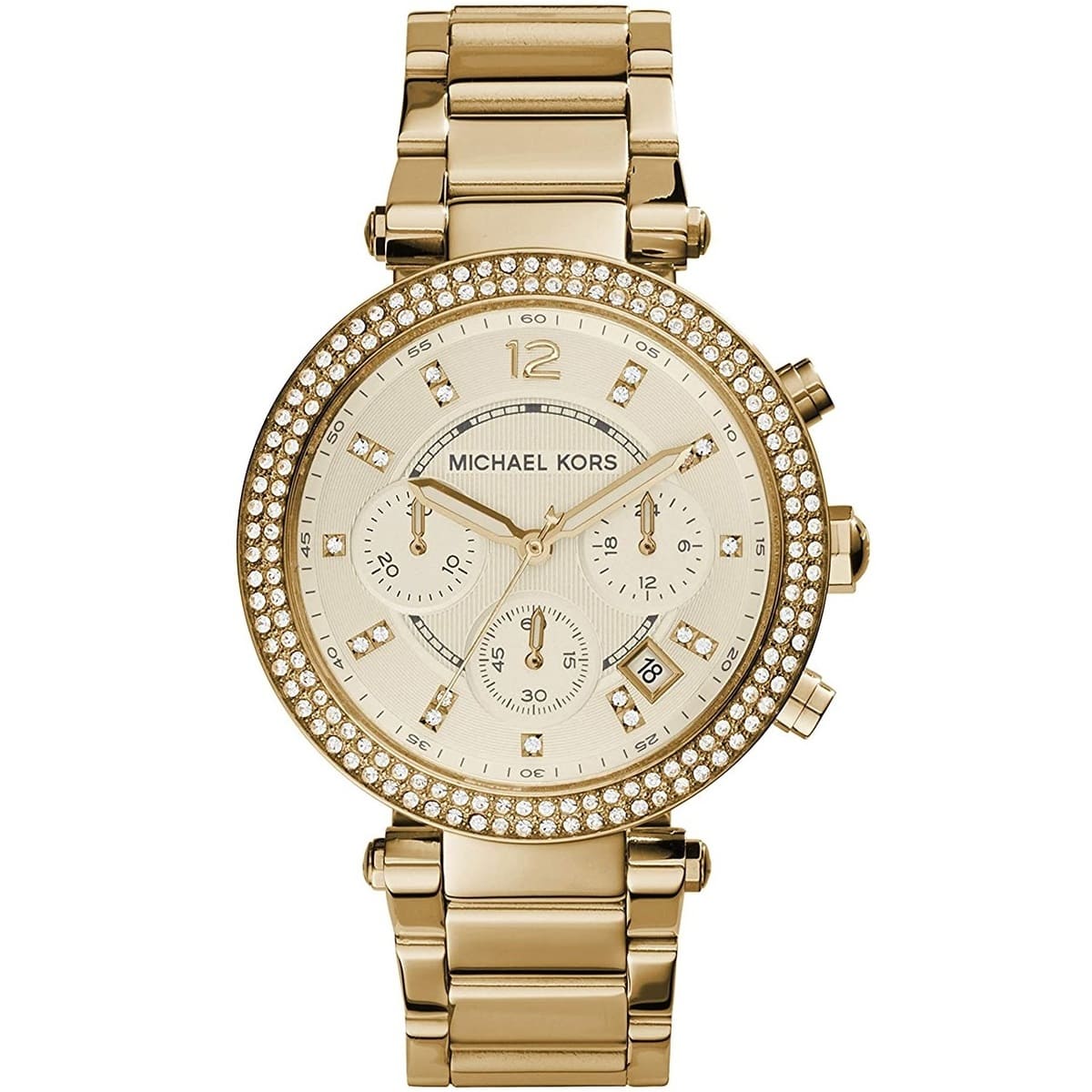 Michael Kors MK5354 Parker Women’s Gold Dial Gold-Tone Chronograph Watch