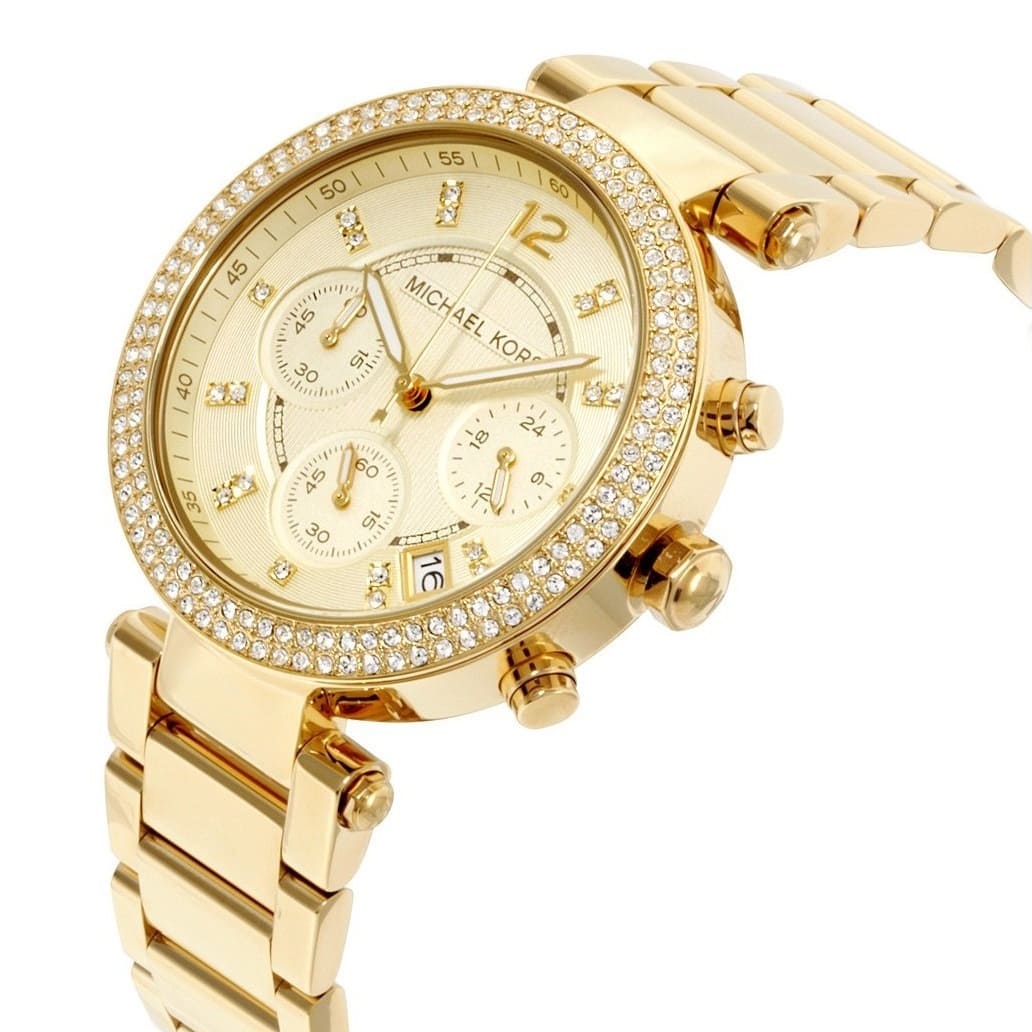 Michael Kors MK5354 Parker Women’s Gold Dial Gold-Tone Chronograph Watch