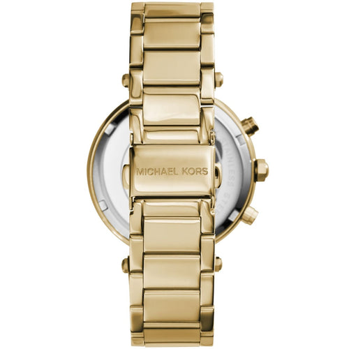 Michael Kors MK5354 Parker Women’s Gold Dial Gold-Tone Chronograph Watch