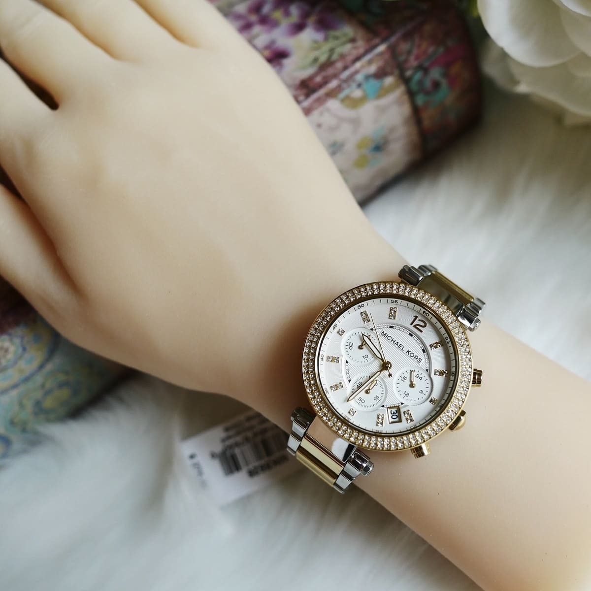 Michael Kors MK5626 Parker Women’s White Dial Two-Tone Chronograph Watch