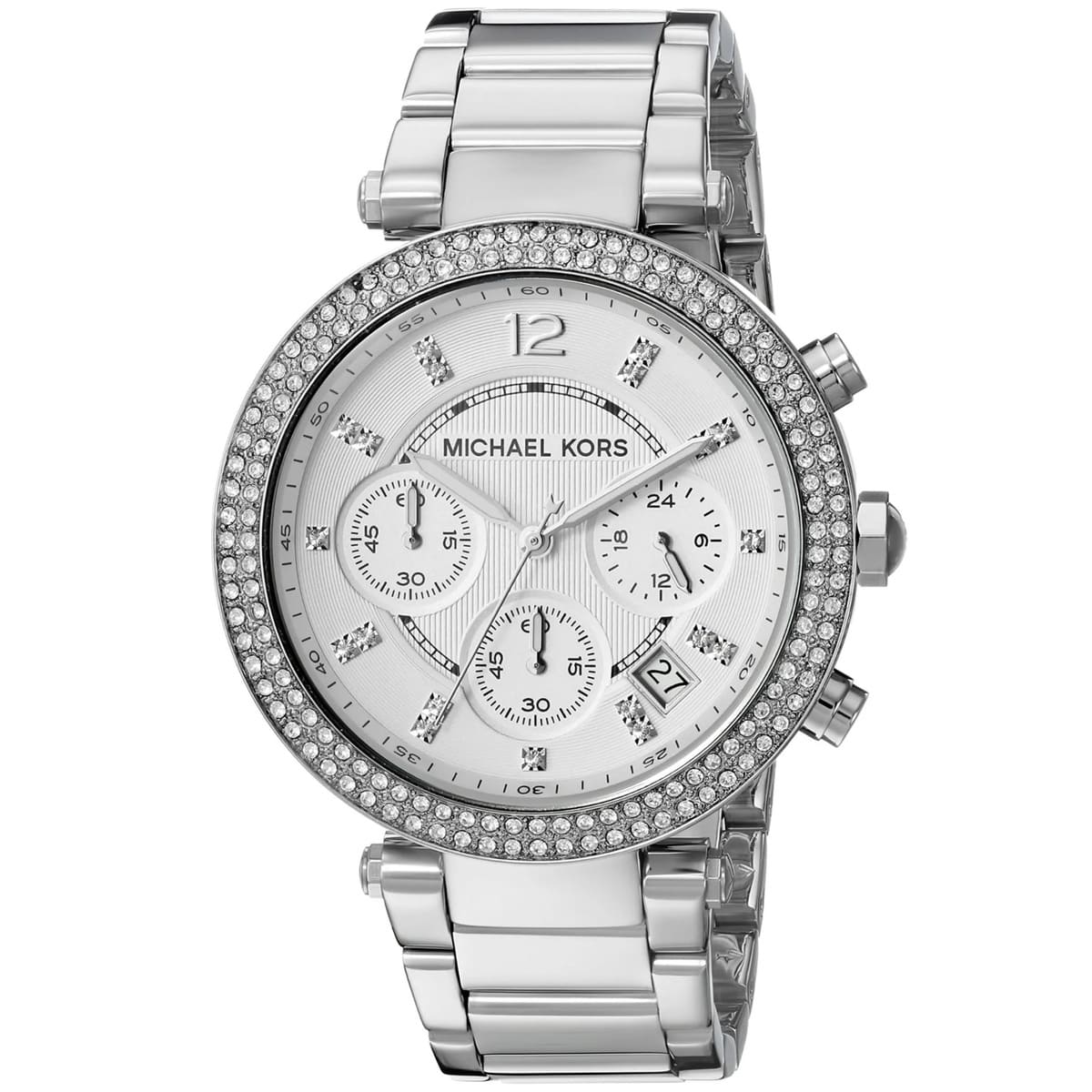 Michael Kors MK5353 Parker Women’s Silver Dial Stainless Steel Chronograph Watch