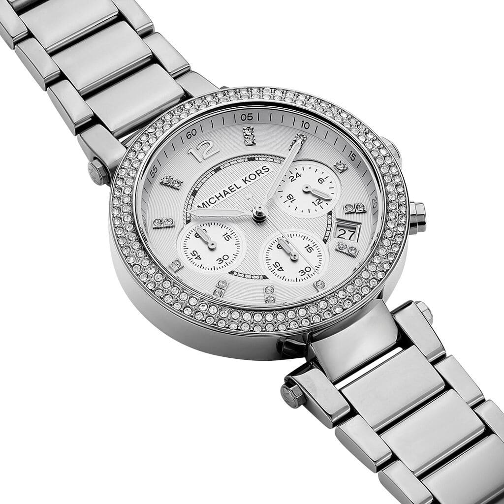 Michael Kors MK5353 Parker Women’s Silver Dial Stainless Steel Chronograph Watch