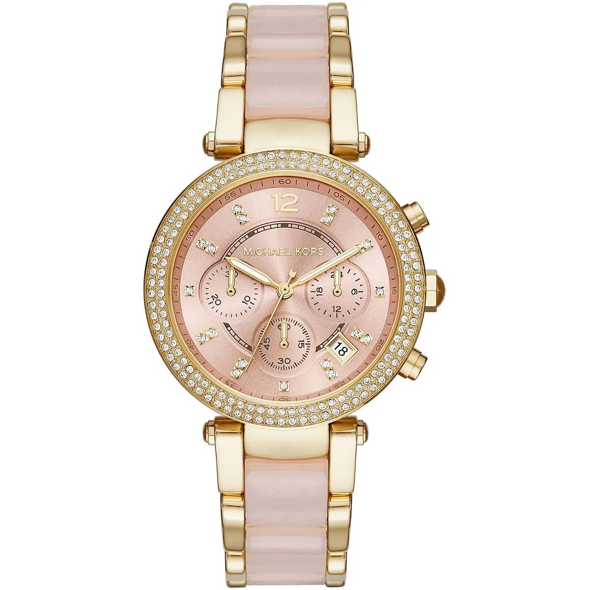 Michael Kors MK6326 Parker Women’s Blush Dial Gold Stainless Steel Chronograph Watch