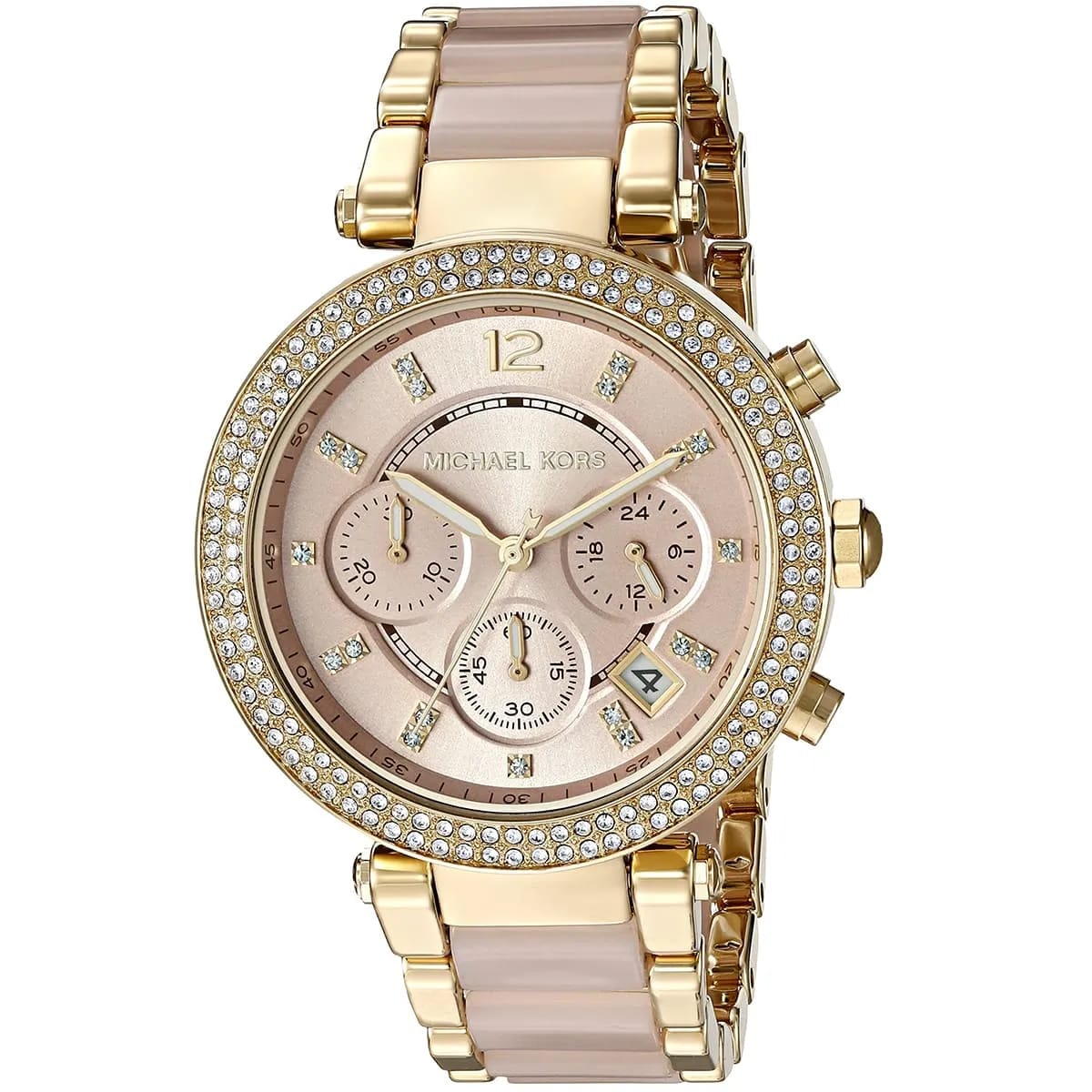 Michael Kors MK6326 Parker Women’s Blush Dial Gold Stainless Steel Chronograph Watch