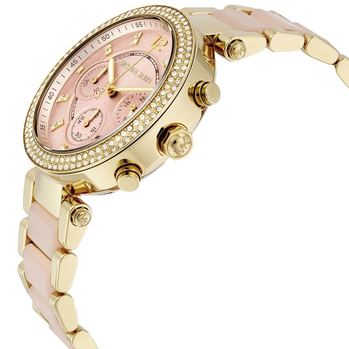 Michael Kors MK6326 Parker Women’s Blush Dial Gold Stainless Steel Chronograph Watch