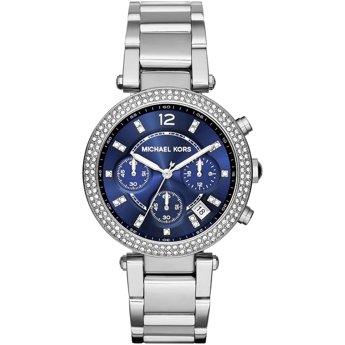 Michael Kors MK6117 Parker Women’s Blue Dial Silver Stainless Steel Chronograph Watch