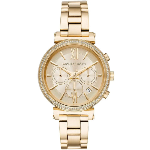 Michael Kors MK6559 Sofie Women’s Gold Dial Gold Chronograph Watch