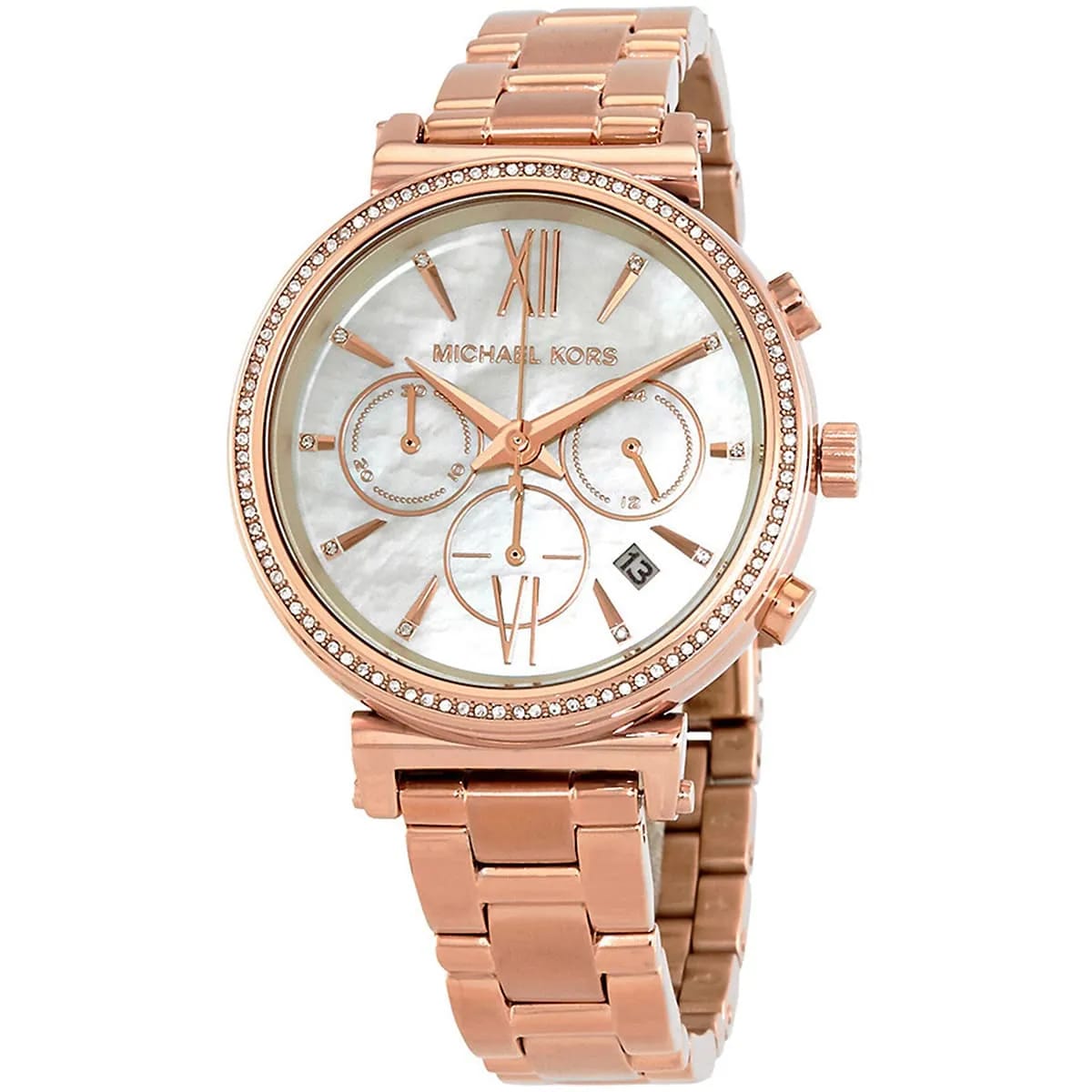 Michael Kors MK6576 Sofie Women’s Mother of Pearl Dial Rose Gold Chronograph Watch