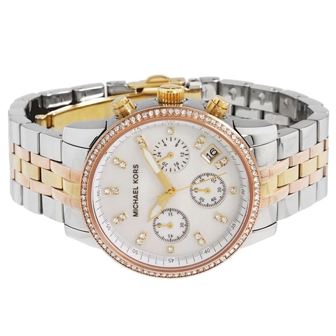 Michael Kors MK5650 Ritz Women’s Mother of Pearl Dial Two-Tone Chronograph Watch