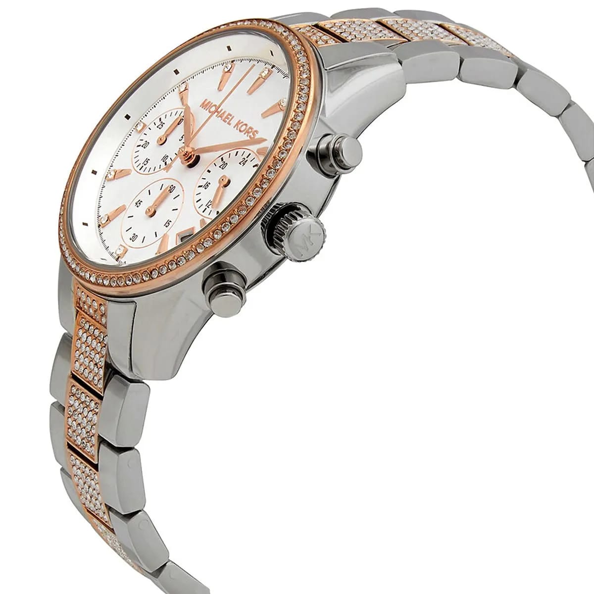 Michael Kors MK6651 Ritz Women’s Silver Dial Two-Tone Stainless Steel Chronograph Watch