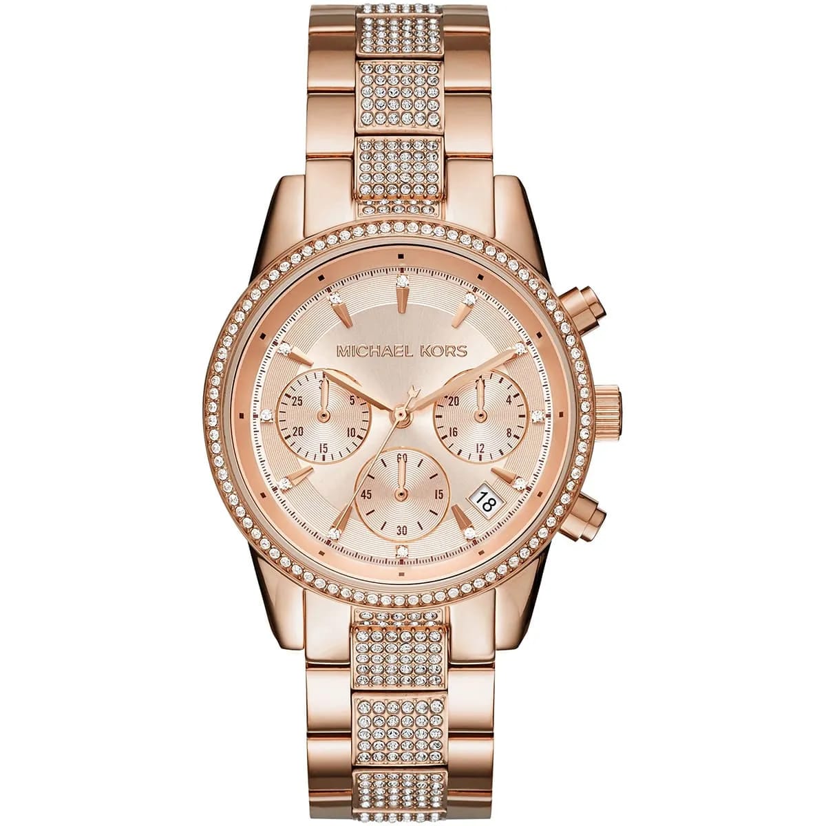 Michael Kors MK6485 Ritz Women’s Rose Gold Dial Rose Gold Stainless Steel Chronograph Watch