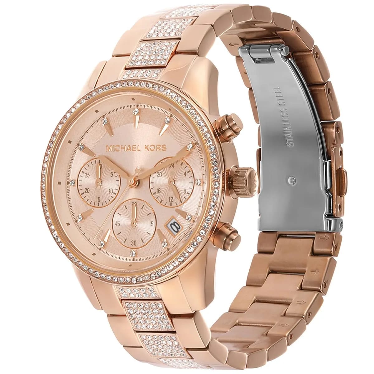 Michael Kors MK6485 Ritz Women’s Rose Gold Dial Rose Gold Stainless Steel Chronograph Watch