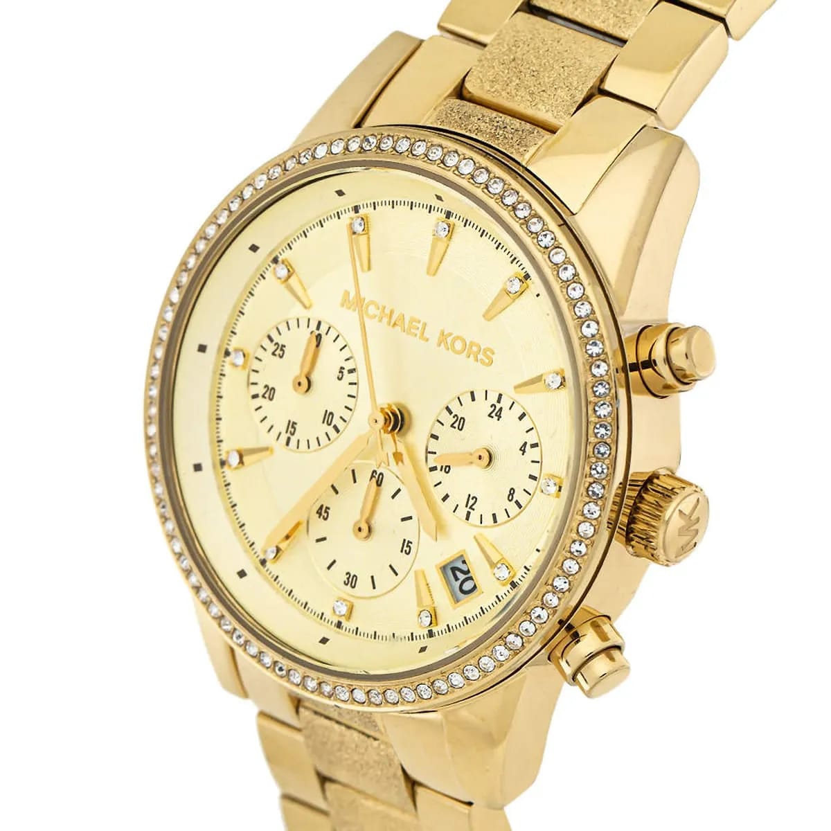 Michael Kors MK6597 Ritz Women’s Gold Dial Gold Stainless Steel Chronograph Watch