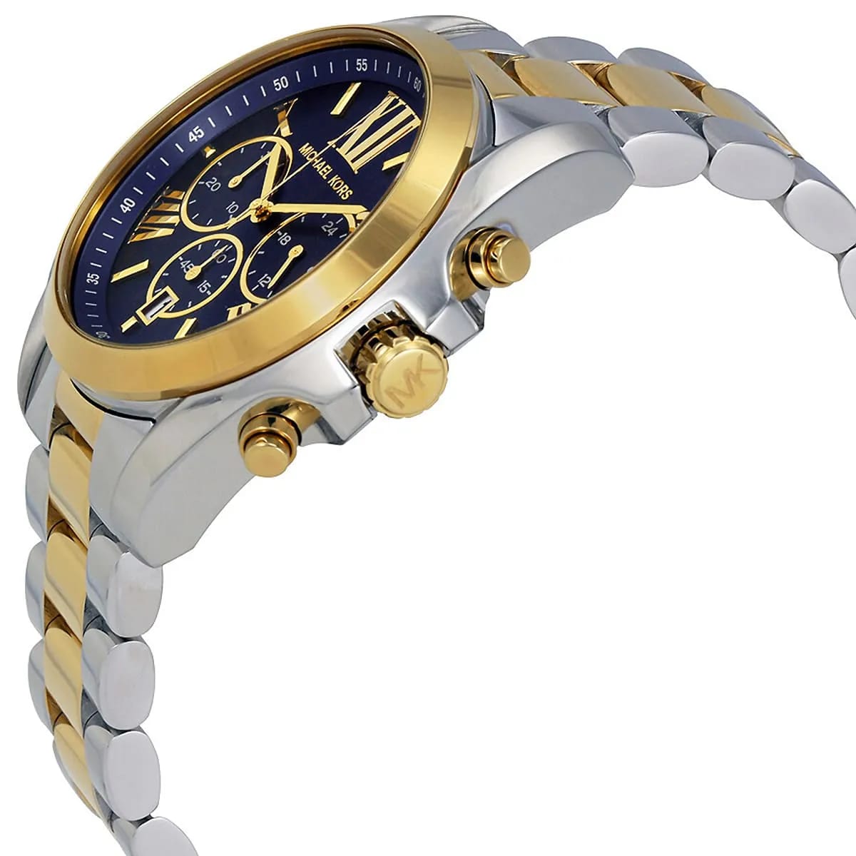 Michael Kors MK5976 Bradshaw Women’s Navy Dial Two-Tone Stainless Steel Chronograph Watch