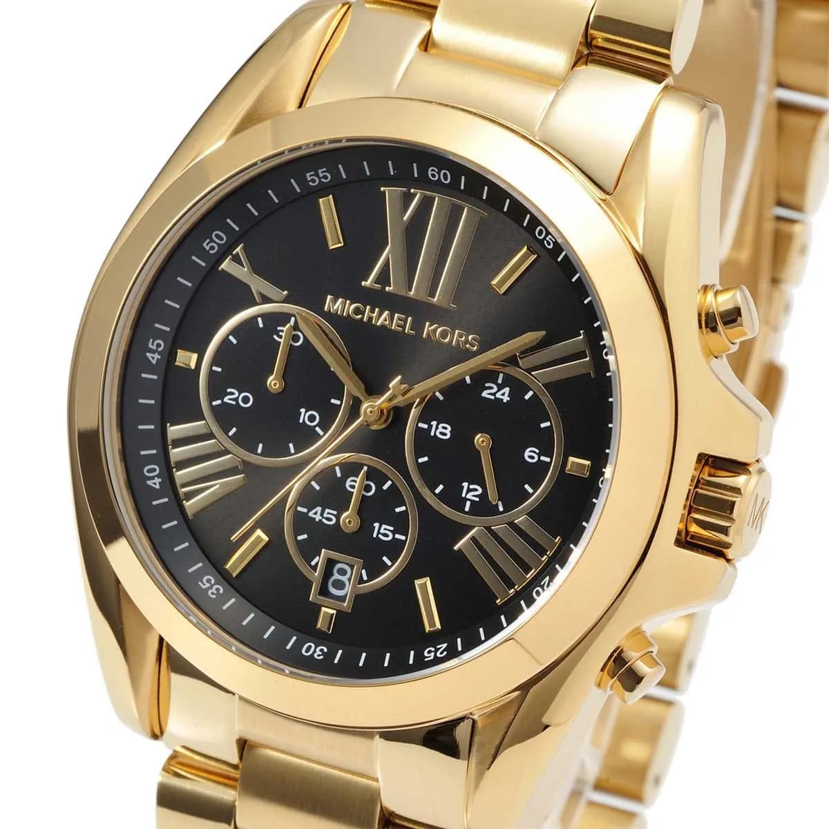 Michael Kors MK5739 Bradshaw Women’s Black Dial Gold Stainless Steel Chronograph Watch