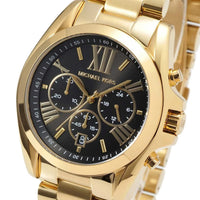 Michael Kors MK5739 Bradshaw Women’s Black Dial Gold Stainless Steel Chronograph Watch