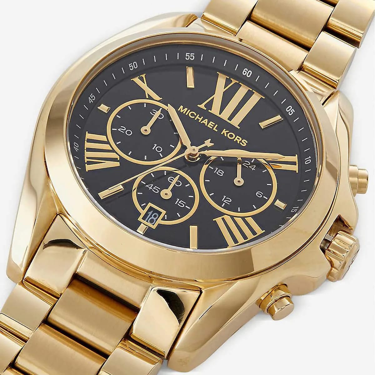 Michael Kors MK5739 Bradshaw Women’s Black Dial Gold Stainless Steel Chronograph Watch
