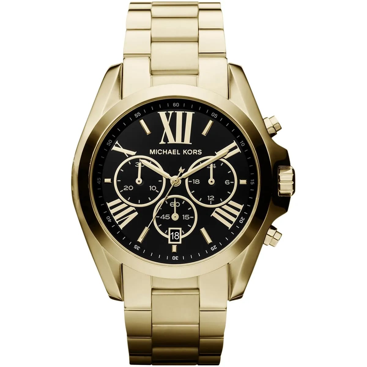 Michael Kors MK5739 Bradshaw Women’s Black Dial Gold Stainless Steel Chronograph Watch