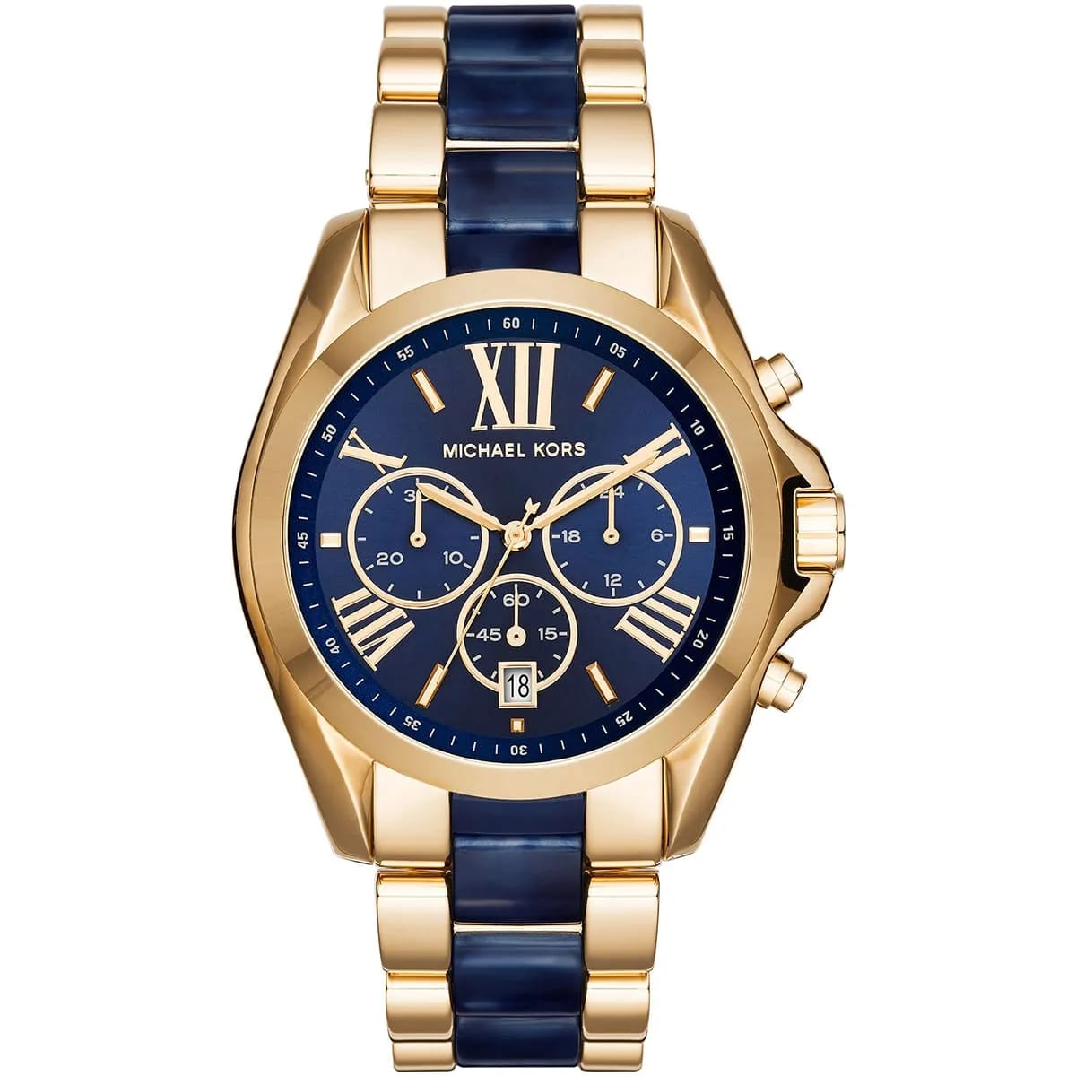 Michael Kors MK6268 Bradshaw Women’s Navy Blue Dial Gold Stainless Steel Chronograph Watch