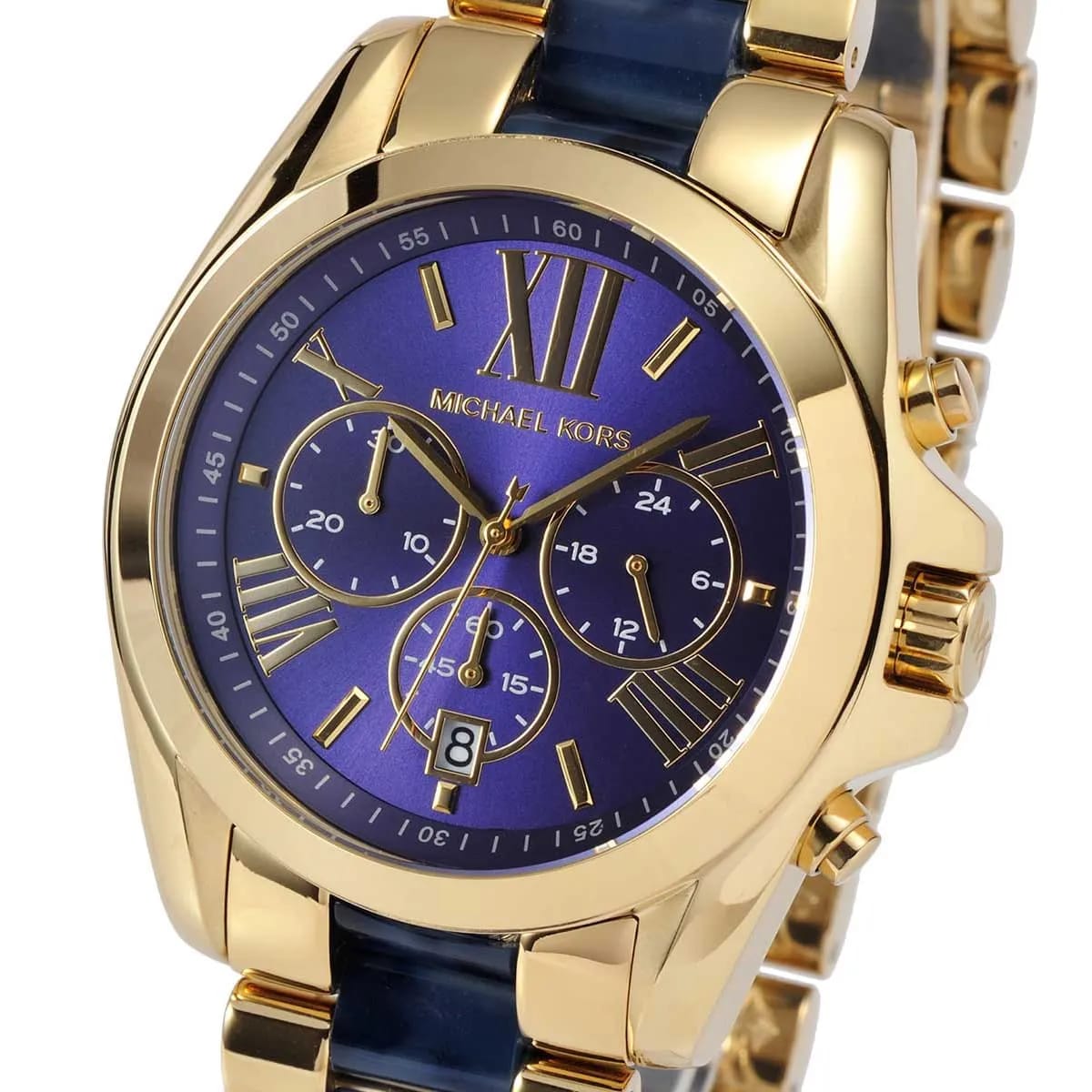Michael Kors MK6268 Bradshaw Women’s Navy Blue Dial Gold Stainless Steel Chronograph Watch